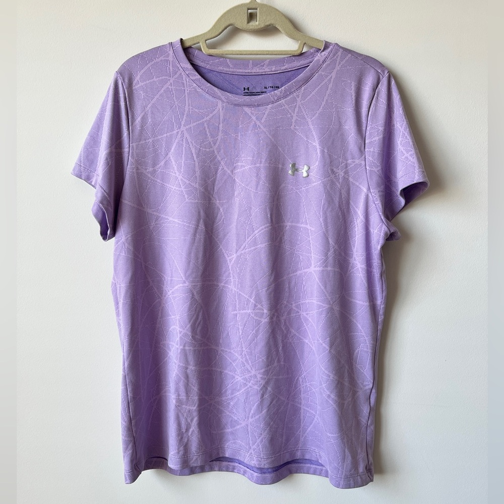 Under Armour Women’s Purple Graphic T-Shirt XL Loose Fit Athletic Tee